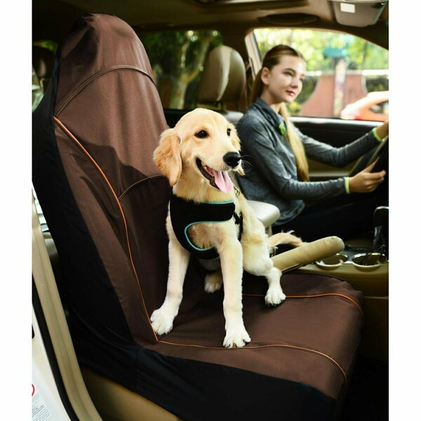 Petpurifiers Open Road Mess Free Single Seated Safety Car Seat Cover Protector, Brown - One Size PE2640300